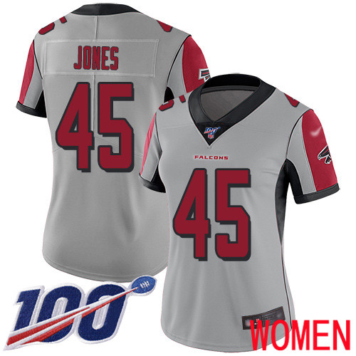 Atlanta Falcons Limited Silver Women Deion Jones Jersey NFL Football 45 100th Season Inverted Legend